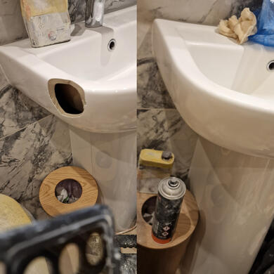 ceramic sink crack repair service completed in Gloucester