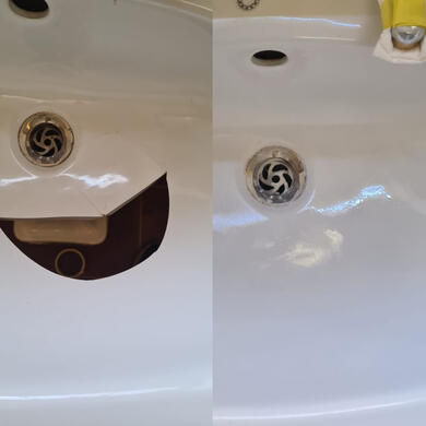 ceramic sink crack repair service completed in Gloucester