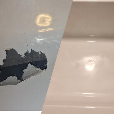 acrylic bath crack repair completed in Gloucester