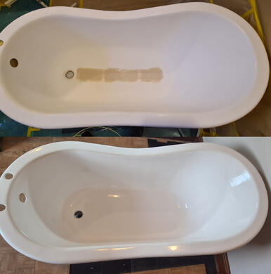 Stone resin bath crack repair completed in Gloucester