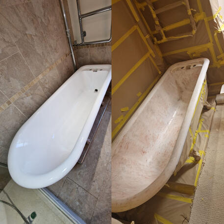 Cast iron Bath re-enamelling done in Stroud Gloucestershire