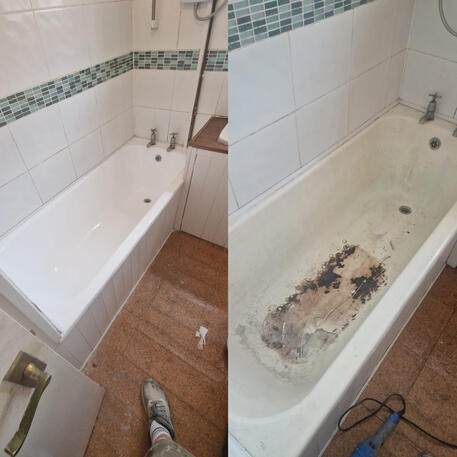Cast iron Bath re-enamelling done in Tetbury Gloucestershire