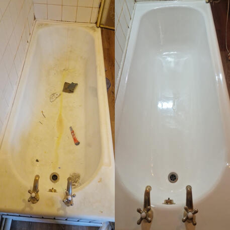 Cast iron Bath re-enamelling done in Tetbury Gloucestershire