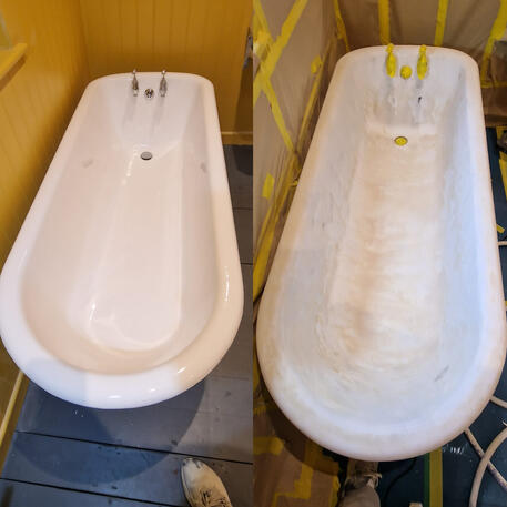 Cast iron Bath re-enamelling done in Gloucester