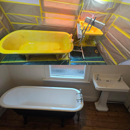 Cast iron Bath re-enamelling done in Gloucester
