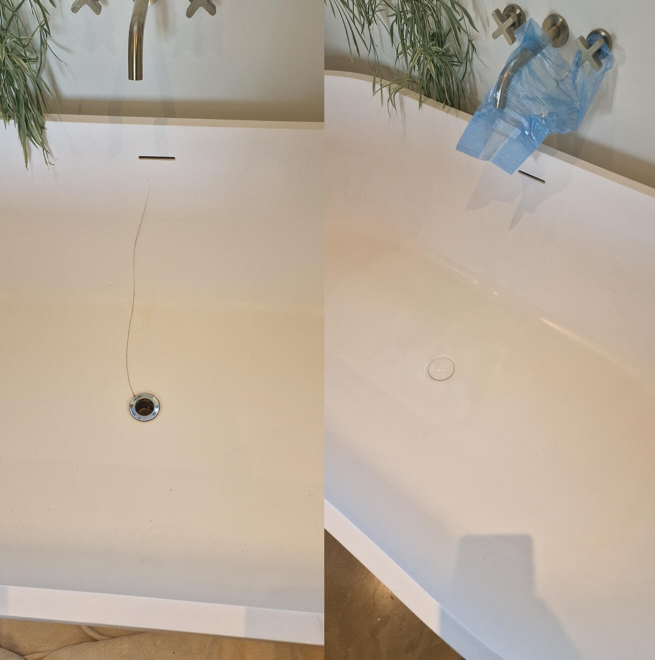 Reinforced stone resin bath crack repair in Gloucester