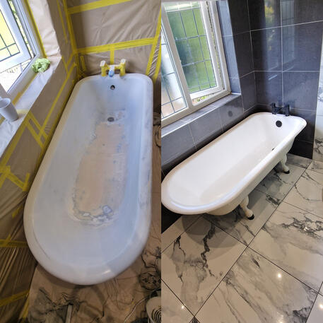Cast iron Bath re-enamelling done in Cheltenham