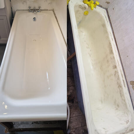 Cast iron Bath re-enamelling done in Cheltenham