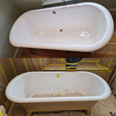 Cast iron Bath re-enamelling done in Tewkesbury Gloucestershire